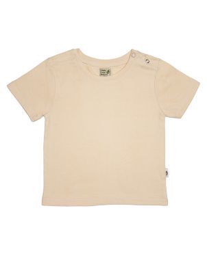 Cream Solid T Shirt HS